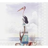 2 Set of 4 Individual Pelican Bird Sea Ocean Paper Luncheon Napkins, Luncheon Napkins Decoupage, Art and Craft Projects - Eb5
