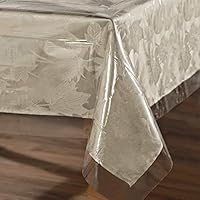 sancua Clear Plastic 100% Waterproof Tablecloth - 60 x 102 Inch - Vinyl PVC Rectangle Table Cloth Protector Oil Spill Proof Wipe Clean Table Cover for Dining Table, Parties & Camping, Crystal Clear