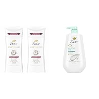 Advanced Care Antiperspirant Deodorant Stick Twin Pack and Dove Body Wash with Pump Sensitive Skin Hypoallergenic Moisturizing Skin Cleanser