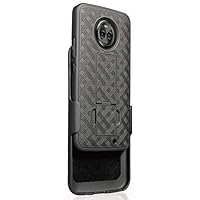 Case Compatible for Motorola Moto Z4, Motorola Moto Z4 Play Belt Clip Holster Cover Shell Kickstand Criss Cross Black New Plaid Design