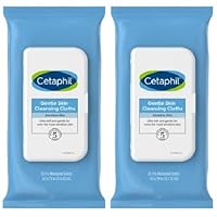 Cetaphil Face and Body Wipes, Gentle Skin Cleansing Cloths, 25 Count (Pack of 2), for Dry, Sensitive Skin, Flip Top Closure, Great for the Gym, Travel, in the Car, Hypoallergenic, Fragrance Free
