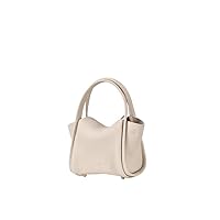 NEZIH Women's Mini Vegetable Basket Leather Handbag Crossbody Mini Shoulder Bag (Color : White, Size : 6.69 * 3.54 * 4.9in)