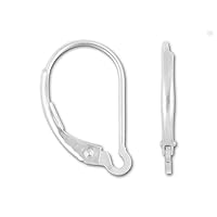 Adabele 50pcs Hypoallergenic Interchangeable Earring Hooks Leverback Earwire 17mm Long Sterling Silver Plated Brass for Earrings Making CF260-1