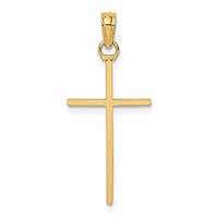 14k Gold 3 d Stick Religious Faith Cross High Polish Measures 26.5x11.5mm Wide Jewelry for Women
