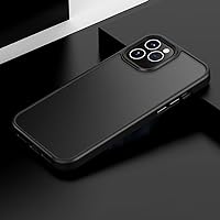Matte Armor Phone Case for iPhone 15 14 12 11 Pro Max XR X 13 Pro XS Max 7 Plus Soft Bumper Translucent Hard PC Cover,Black,for iPhone 15Pro Max