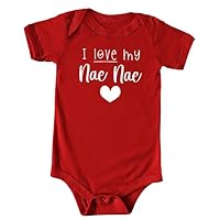 I Love My Nae Nae Color Infant Bodysuit, Baby Shower Newborn Gift, Pregnancy Reveal Onesie Present, Valentine's or Mother's Day (12M, Short Sleeve, Pink)