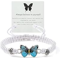 2024 New Exquisite Butterfly Bracelets for Teen Girls Adjustable String Butterfly Bracelets For Women Cute Butterfly Charm Bracelets Easter Anniversary Birthday Gift for Women and Girls