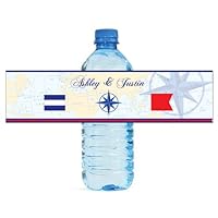100 Nautical Map Wedding Anniversary Engagement Party Water Bottle Labels Birthday Party Easy to Use Self Stick Labels