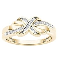10k Gold Round Cut Natural Diamond Engagement Wedding Ring (Clarity-I2 Color-H-I)