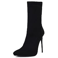 Women's Slip-on Ankle Boots with Super Stiletto and Solid Color