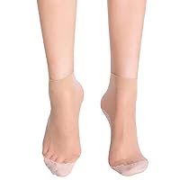 6 Pairs Women's Ankle High Sheer Nylon Socks Soft Tight Hosiery with Reinforced Toe
