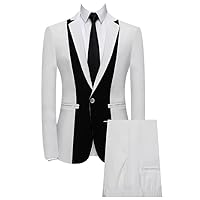 Men's Matching Color Suit Fit Men Business Professional Formal Best Man Groom Wedding Dress