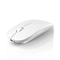 Bluetooth Mouse, Rechargeable Wireless Mouse Compatible with Macbook Air/Pro/Mac/iPad/Laptop/Tablet/Notebook/PC/Desktop, Slim Portable USB Mice for Windows/Linux/Android/(iOS 13.1.2 and Above), White