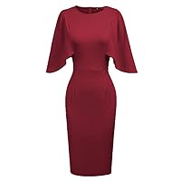 Female Dresses Ruffle Sleeve Neck Hips Wrapped Bodycon Pencil Dress Fit