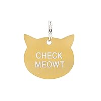 Check Meowt On Orange Acrylic Cat Tag-Small