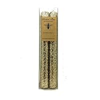 Natural Beeswax Glitter Candles Boxed Set of 2 - Gold