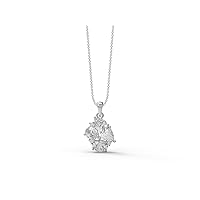 Multi Shape Four Stone 8x6MM Pear Shape Moissanite 925 Sterling Silver Cluster Necklace For Women Jewelry
