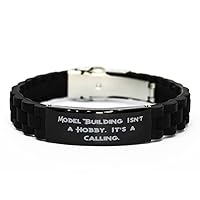 Unique Model Building, Model Building Isn't a Hobby. It's a Calling., Model Building Black Glidelock Clasp Bracelet from
