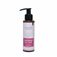 Kumkumadi Unisex Purifying Face Wash | Moisturizing Shea Butter Foaming Facial Cleanser | Organic with Saffron and Red Sandalwood 3.38 Fl Oz 100ml