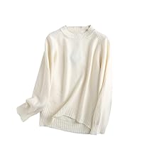 Women Elegant Beige Knitted Sweater Jumper O Neck Female Chic Tops Pullovers