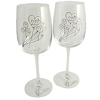 25th Wedding Anniversary Wine Glasses Pair
