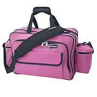 ASA TECHMED Nursing Bag with Compartments – Durable Medical Equipment Shoulder Bag for Nurses, Physicians, EMTs, Multi-Pocket, Nylon Reinforced, Adjustable Straps (Pink)
