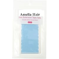 Amella Hair 60 Pieces Hair Extension Tape Tabs Double Sided Extension Tapes for Replacement 4cm x0.8cm (Blue)