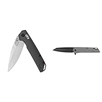Kershaw Iridium Folding Pocket Knife, 3.4 inch D2 Steel Blade & Misdirect Pocketknife; 2.9 in. 4Cr13 Black-Oxide Blackwash Finish Blade, Stainless Steel Stonewash Finish Handle Equipped