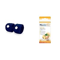 Sea-Band Anti-Nausea Acupressure Wristband for Motion & Morning Sickness - 1 Pair Navy Blue & 24 Count Ginger Gum for Motion & Pregnancy Morning Sickness
