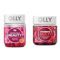 OLLY Undeniable Beauty and Women’s Perfect Multi Starter Pack Bundle, Hair, Skin, and Nails Support, Vitamins A, C, D, E, Bs, Biotin & Folic Acid