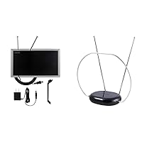 Philips Crystal Amplified Indoor TV Antenna & Rabbit Ears Black Indoor TV Antenna