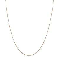 14k Rose Gold .5 mm Cable Rope Chain Necklace Jewelry Gifts for Women - Length Options: 13 16 18 20 22 24