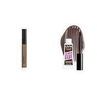 NYX PROFESSIONAL MAKEUP Tinted Eyebrow Mascara, Brunette & The Brow Glue, Extreme Hold Tinted Eyebrow Gel - Dark Brown