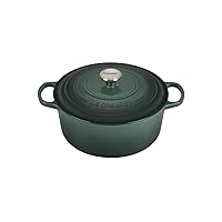 Le Creuset 7 1/4 Qt. Signature Round French Oven w/Additional Engraved Personalized Stainless Steel Knob - Artichaut