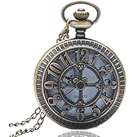 Pocket Watch for Men，Hollow Quartz Pocket Watches Necklace Pendant Pocket Watch Men’S Gift