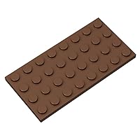 Classic Brown Plates Bulk, Brown Plate 4x8, Building Plates Flat 10 Piece, Compatible with Lego Parts and Pieces: 4x8 Brown Plates(Color: Brown)