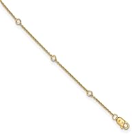 1.2mm True Origin 14k Gold 1/6 Carat Lab Grown Diamond SI D E F 7 Station Bracelet 7 Inch Jewelry for Women
