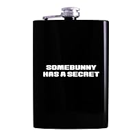 Somebunny Has A Secret - 8oz Hip Alcohol Drinking Flask, Black