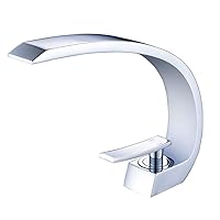 Wovier Chrome Bathroom Sink Faucet,Unique Design Single Handle Single Hole Brass Lavatory Vanity Faucet,Basin Mixer Tap with Supply Hose