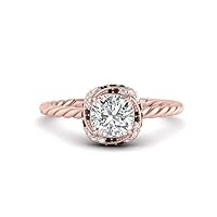 Choose Your Gemstone Twisted Halo Rope Diamond CZ Ring rose gold plated Cushion Shape Halo Engagement Rings Everyday Jewelry Wedding Jewelry Handmade Gifts for Wife US Size 4 to 12