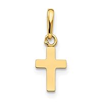 14k Yellow Gold Polished Madi K for boys or girls Religious Faith Cross Pendant Necklace