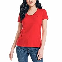 Nautica Womens Logo Tee Color Red Size Large