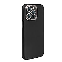 Leather Case for iPhone 15 Pro Max/15 Pro/15, Slim Shockproof Case with Lens Protection Compatible Wireless Charging Cover,Black,15 Pro Max