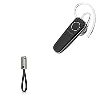 BoxWave Cable Compatible with Nokia Solo Bud+ - USB Type-C Keychain Charger, Key Ring USB Type-C to Type-A 8 in USB Cable - Jet Black