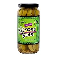 The Extreme Bean - Garlic & Dill, Pickled Green Beans. 16 oz (3 pack)