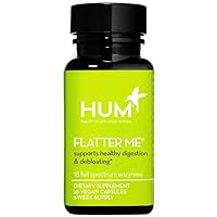 HUM Flatter Me Travel Size Supplement for Daily Bloating - 18 Full Spectrum Digestive Enzymes to Support Food Breakdown - Ginger, Fennel Seed & Peppermint for Nutrient Absorption (14-Day Supply)