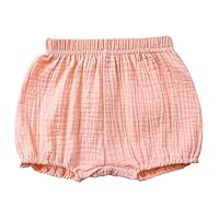 Baby Girl Solid Shorts Newborn Bloomers Kids Linen Blend Bread Pant Harem Shorts Babies Diaper Covers