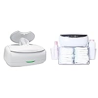 Prince Lionheart Ultimate Wipes Warmer Bundle with Dresser Top Diaper Depot | Includes Wipes Warmer with Nightlight and Diaper Changing Station