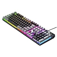 LED hybrid Backlit Mechanical Keyboard 104key Water Resistant (Black/Grey)