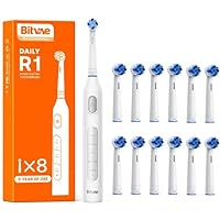 Bitvae R1 Rotating Electric Toothbrush Pink with 13 Ultimate Clean Replacement Brush Heads